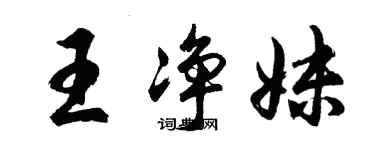 胡問遂王淨妹行書個性簽名怎么寫