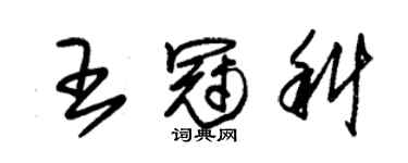 朱錫榮王冠科草書個性簽名怎么寫