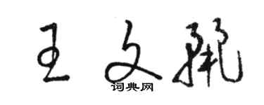 駱恆光王文麗草書個性簽名怎么寫