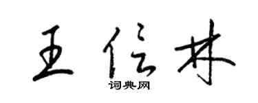 梁錦英王信林草書個性簽名怎么寫