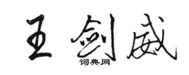 駱恆光王劍威行書個性簽名怎么寫