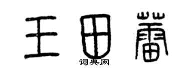 曾慶福王田蕾篆書個性簽名怎么寫