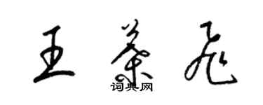 梁錦英王葉飛草書個性簽名怎么寫