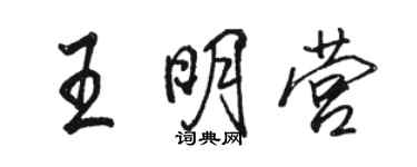 駱恆光王明營行書個性簽名怎么寫