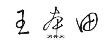 駱恆光王本田草書個性簽名怎么寫