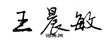 曾慶福王晨敏行書個性簽名怎么寫