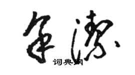 駱恆光余潔草書個性簽名怎么寫
