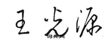 駱恆光王光源草書個性簽名怎么寫