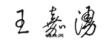 駱恆光王嘉涌草書個性簽名怎么寫