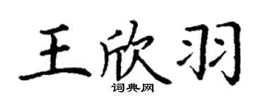丁謙王欣羽楷書個性簽名怎么寫