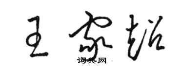 駱恆光王家超草書個性簽名怎么寫