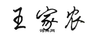 駱恆光王家農行書個性簽名怎么寫