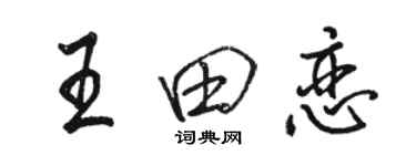 駱恆光王田戀行書個性簽名怎么寫