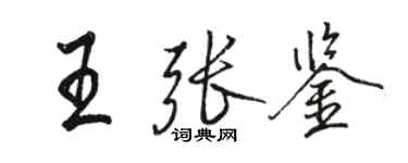 駱恆光王張鑒行書個性簽名怎么寫