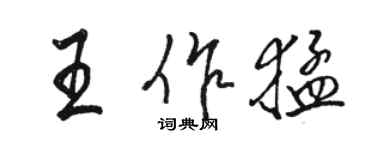 駱恆光王作猛行書個性簽名怎么寫