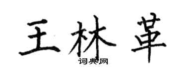 何伯昌王林革楷書個性簽名怎么寫