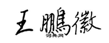 王正良王鵬徽行書個性簽名怎么寫