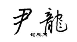 王正良尹龍行書個性簽名怎么寫