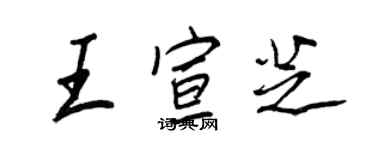 王正良王宣芝行書個性簽名怎么寫