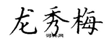 丁謙龍秀梅楷書個性簽名怎么寫