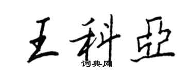王正良王科亞行書個性簽名怎么寫