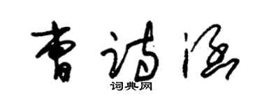 朱錫榮曹詩涵草書個性簽名怎么寫