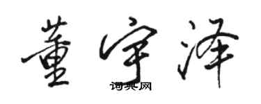 駱恆光董宇澤行書個性簽名怎么寫