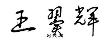 曾慶福王翼輝草書個性簽名怎么寫