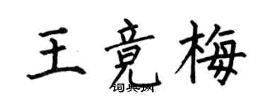 何伯昌王競梅楷書個性簽名怎么寫