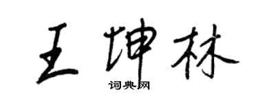 王正良王坤林行書個性簽名怎么寫