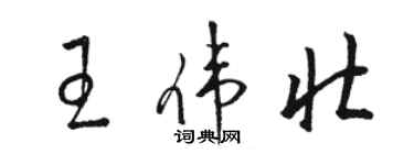 駱恆光王偉壯草書個性簽名怎么寫
