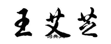 胡問遂王艾芝行書個性簽名怎么寫