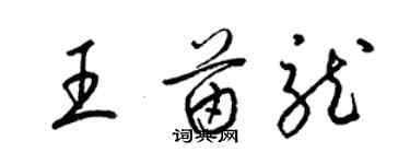 梁錦英王苗龍草書個性簽名怎么寫