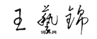 駱恆光王藝錦草書個性簽名怎么寫