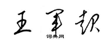 梁錦英王軍起草書個性簽名怎么寫