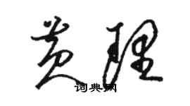 駱恆光黃理草書個性簽名怎么寫