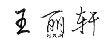 駱恆光王麗軒行書個性簽名怎么寫