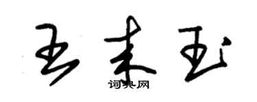 朱錫榮王來玉草書個性簽名怎么寫