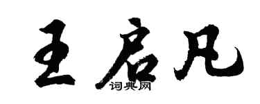 胡問遂王啟凡行書個性簽名怎么寫