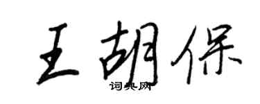 王正良王胡保行書個性簽名怎么寫