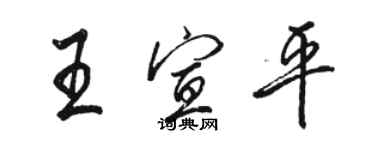 駱恆光王宣平行書個性簽名怎么寫