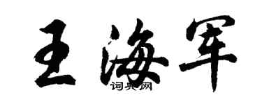 胡問遂王海軍行書個性簽名怎么寫