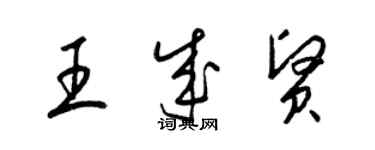 梁錦英王成賢草書個性簽名怎么寫