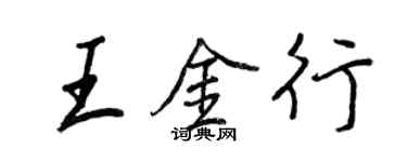 王正良王金行行書個性簽名怎么寫