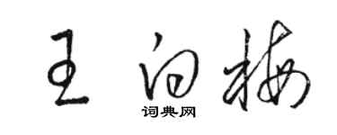 駱恆光王白梅草書個性簽名怎么寫