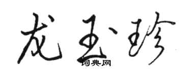 駱恆光龍玉珍行書個性簽名怎么寫