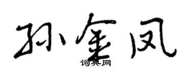 曾慶福孫金鳳行書個性簽名怎么寫