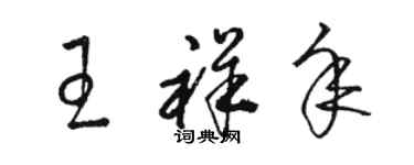 駱恆光王祥年草書個性簽名怎么寫