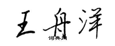 王正良王舟洋行書個性簽名怎么寫