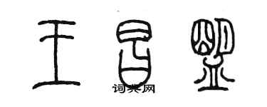 陳墨王昌盟篆書個性簽名怎么寫